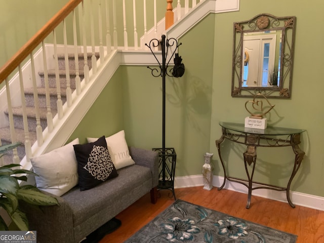 living area featuring hardwood / wood-style floors