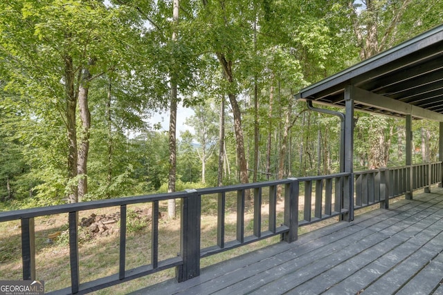 deck with a view of trees