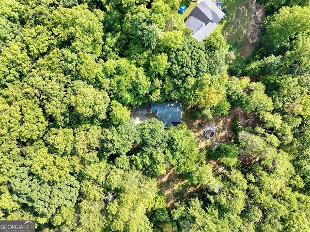 aerial view featuring a forest view