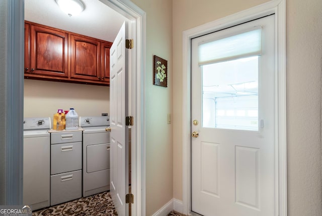 199 Colonsay Trce, Blairsville, GA 30512 - washroom featuring washer and dryer, cabinet space, and baseboards