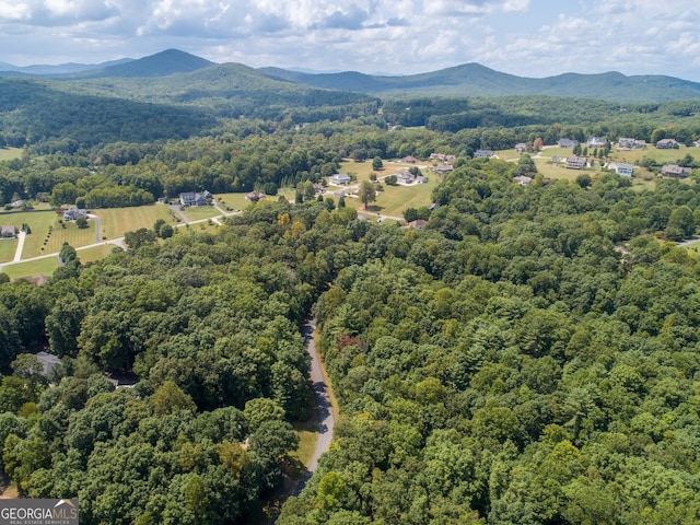 aerial view featuring a mountain view