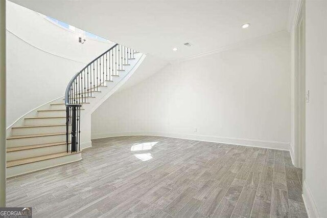 interior space with hardwood / wood-style floors