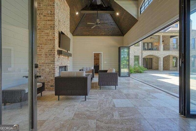 view of patio / terrace with an outdoor hangout area and ceiling fan