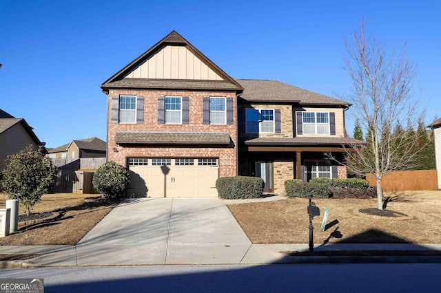 view of front facade with a garage