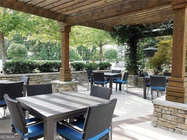 view of patio / terrace with a pergola