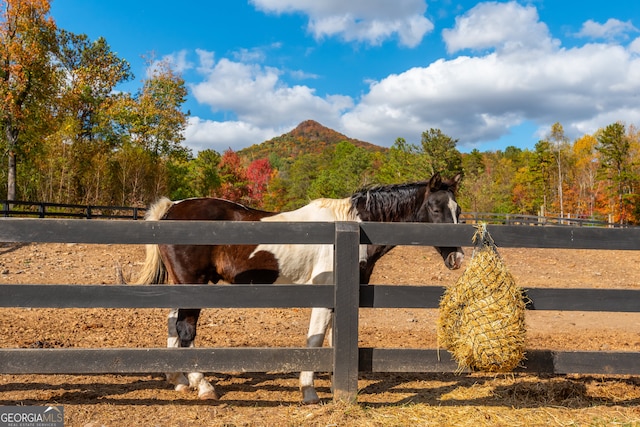 exterior space with a mountain view and a rural view