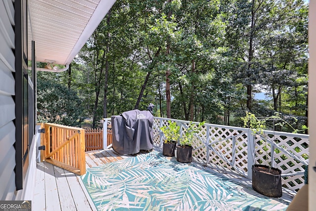 deck with area for grilling