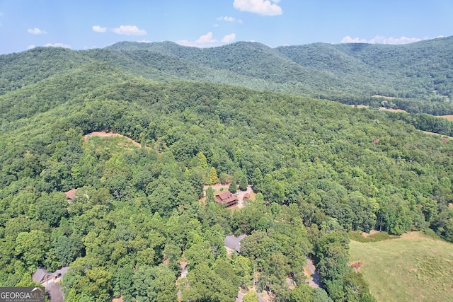 bird's eye view with a mountain view