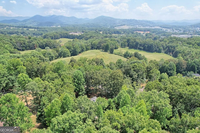 aerial view featuring a mountain view