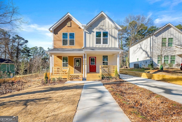 view of front of home with central AC