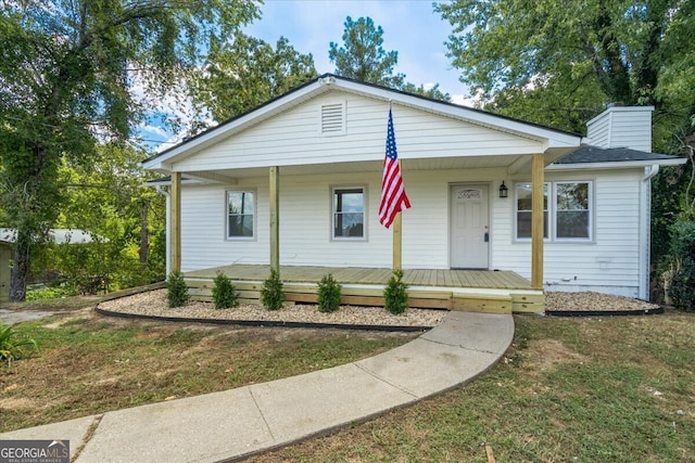 view of front of home with a porch