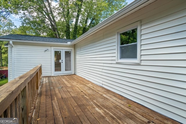 deck featuring french doors