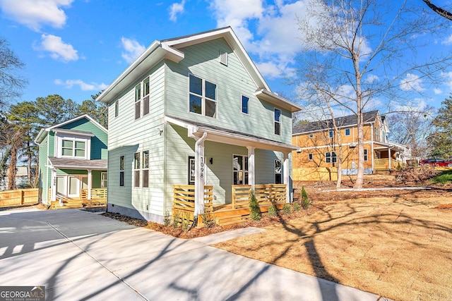 view of front of property with covered porch