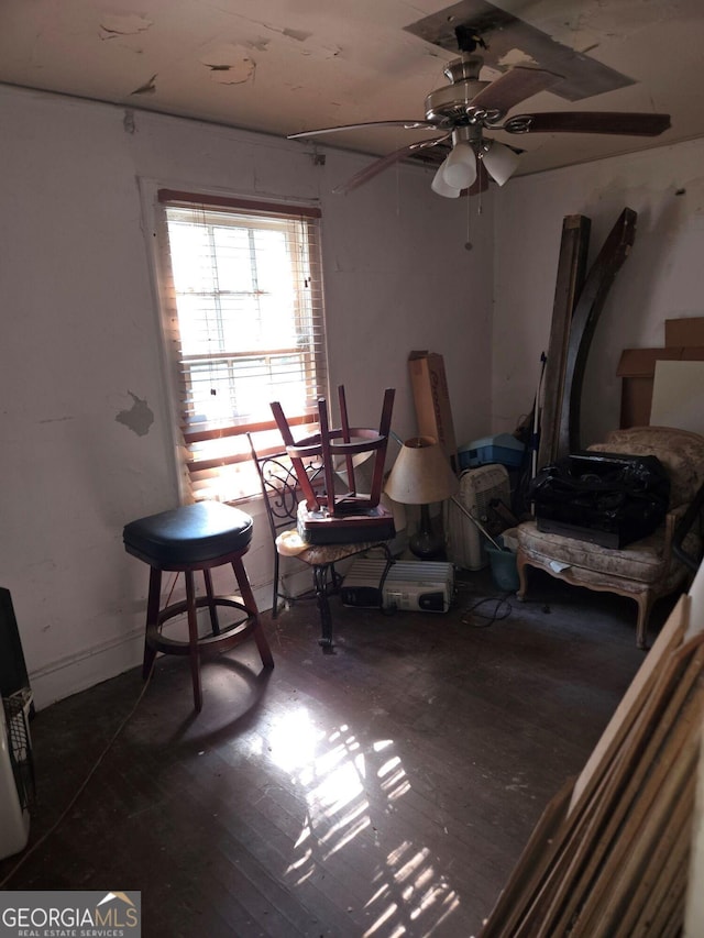 299 Flowers Pl NW, Atlanta, GA 30314 - miscellaneous room featuring wood finished floors and ceiling fan