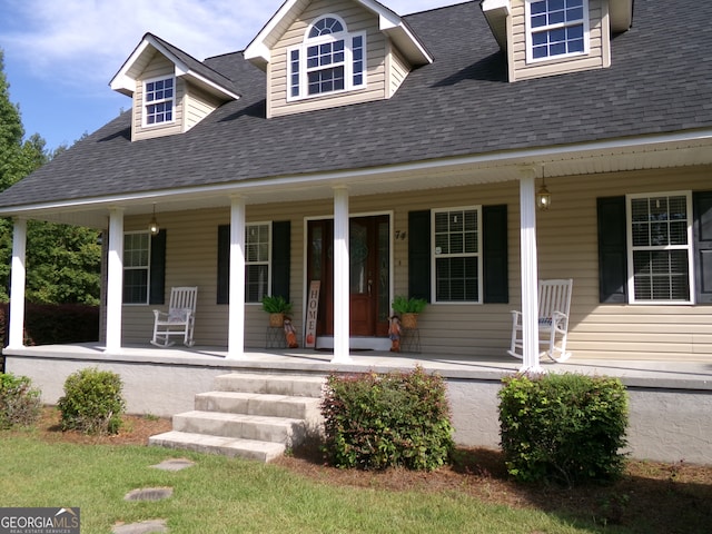 view of front facade featuring a porch