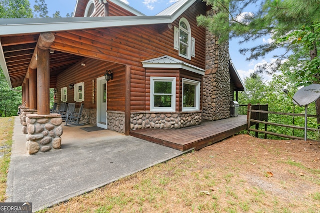 exterior space featuring covered porch