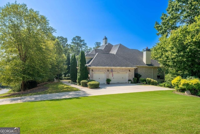 view of home's exterior with a lawn