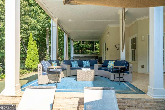 view of patio with outdoor lounge area