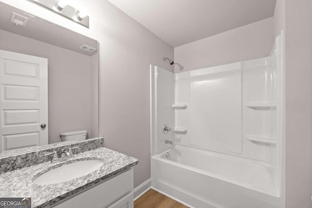 32 Joseph Ln, Hartwell, GA 30643 - full bathroom with vanity, shower / bath combination, and wood finished floors