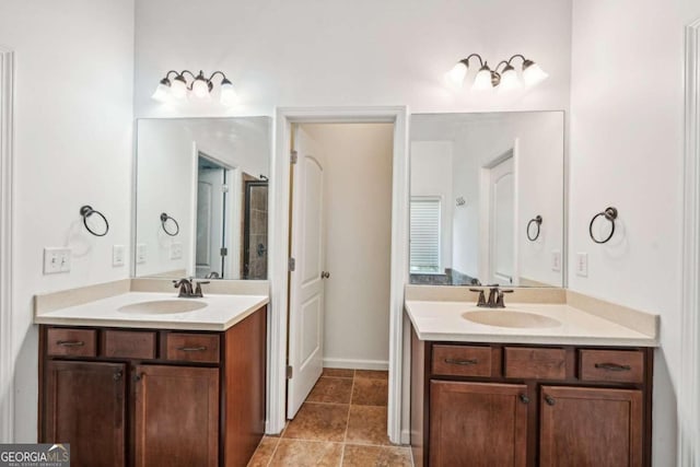 bathroom featuring vanity and tile patterned floors