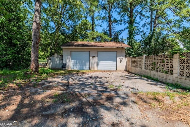 view of garage