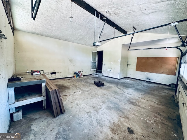 interior space with a garage door opener