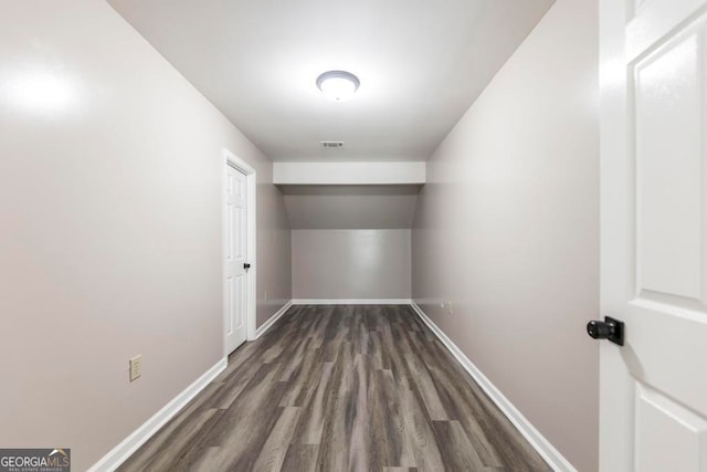 interior space featuring dark hardwood / wood-style floors