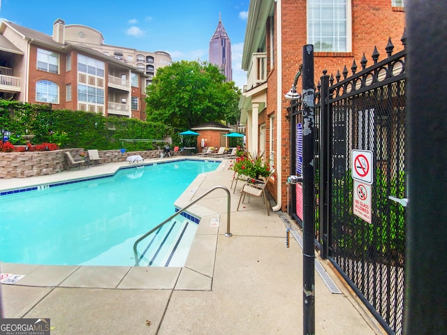 pool featuring a patio