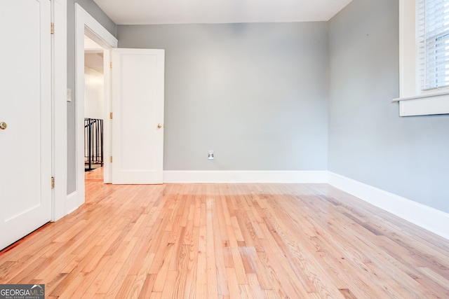 empty room featuring light wood-type flooring