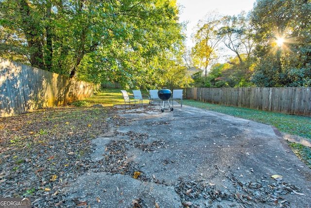 view of yard with a patio area