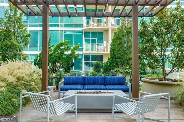 view of patio with outdoor lounge area