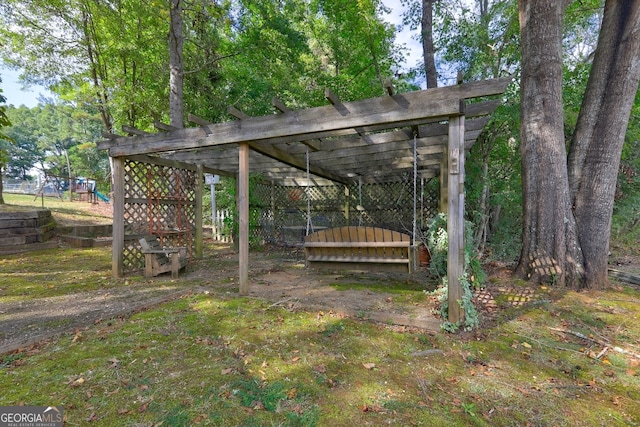 exterior space with a playground