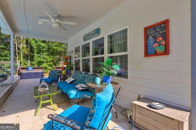 view of patio / terrace with ceiling fan