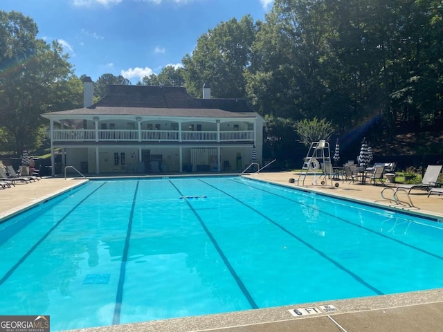 view of pool with a patio area