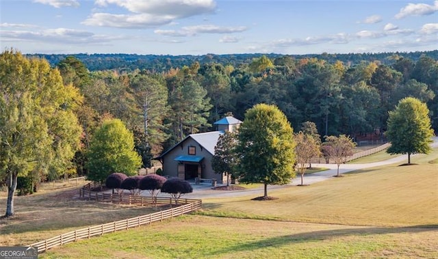 drone / aerial view featuring a rural view