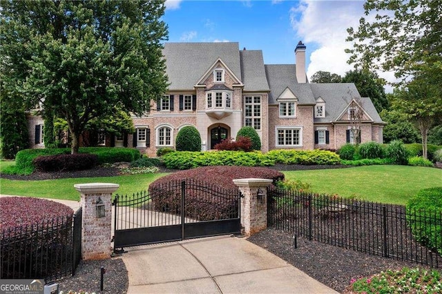 view of front of house featuring a front lawn