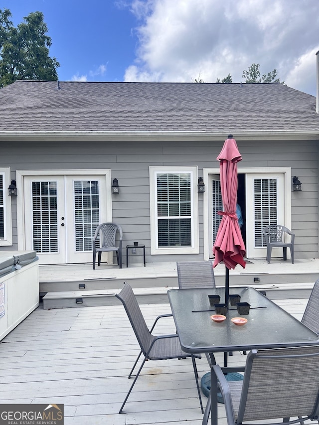 deck with french doors