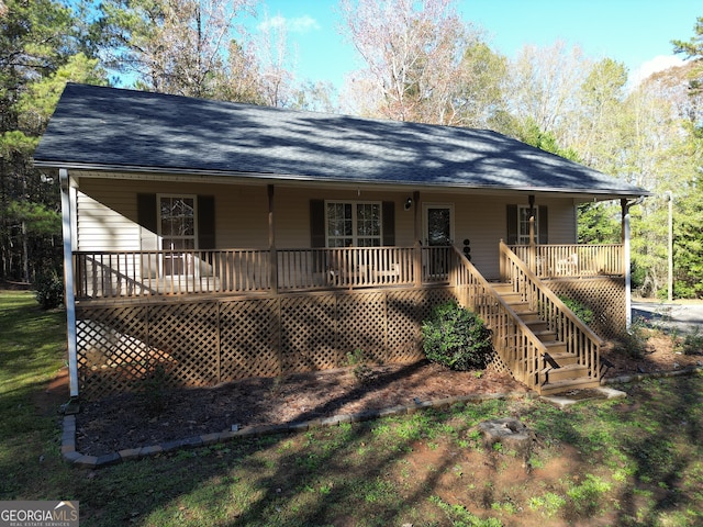 view of front of property with covered porch