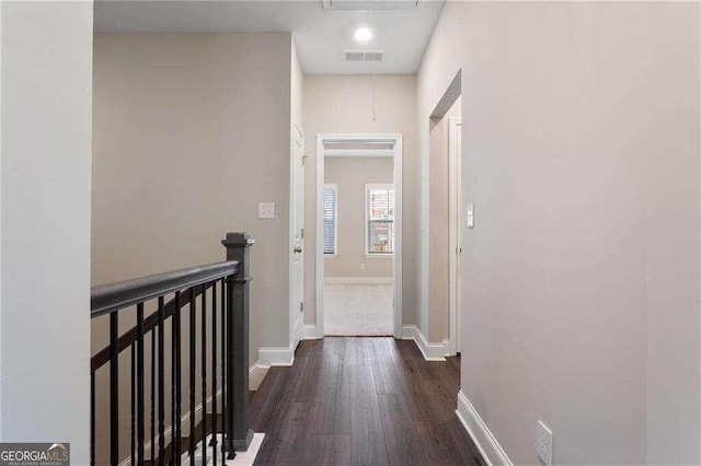 hall featuring dark hardwood / wood-style floors