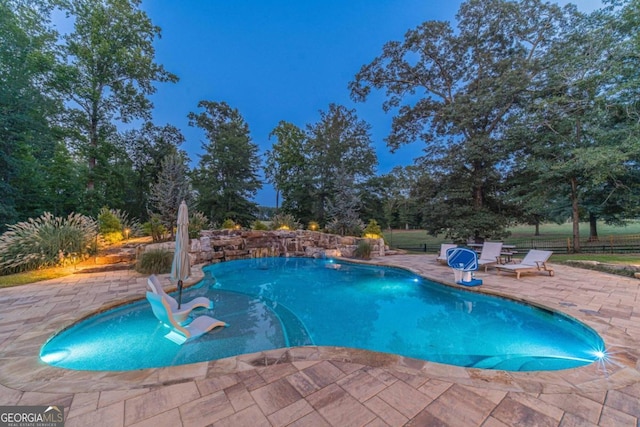 view of pool with a patio area