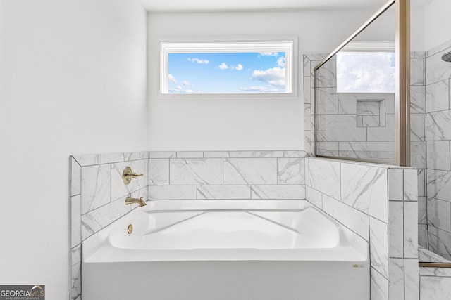 321 Brown Station Dr, Williamson, GA 30292 - full bath with a healthy amount of sunlight and a garden tub