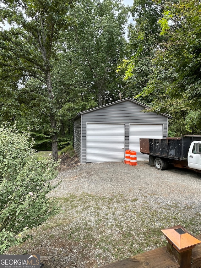 view of garage