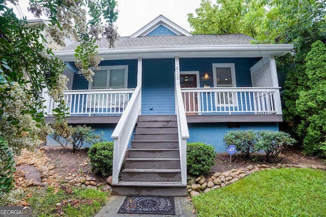 view of front of house with a porch