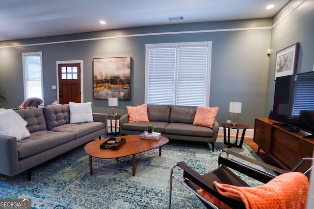 living room featuring hardwood / wood-style flooring