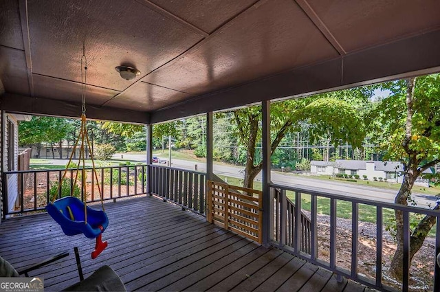 wooden deck with a porch