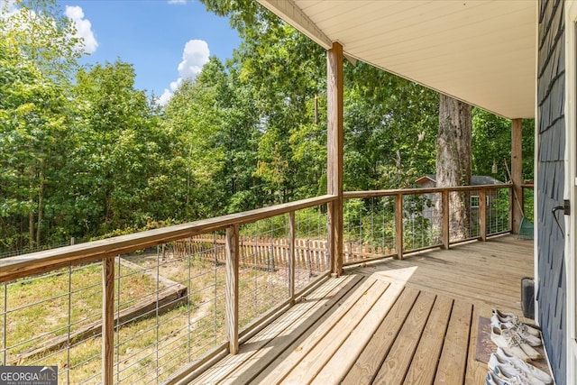 view of wooden deck