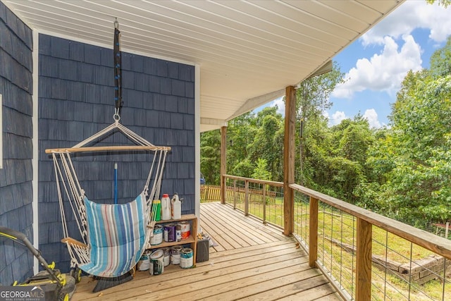 view of wooden deck