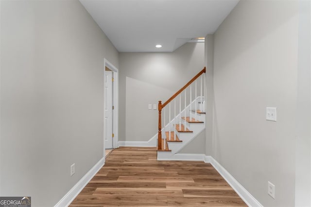 interior space with hardwood / wood-style flooring