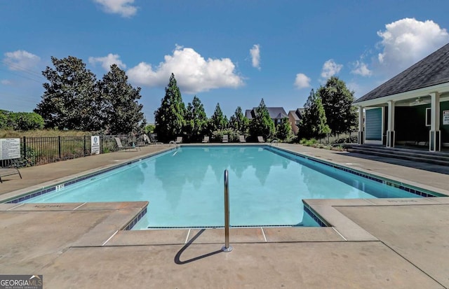 view of pool featuring a patio area