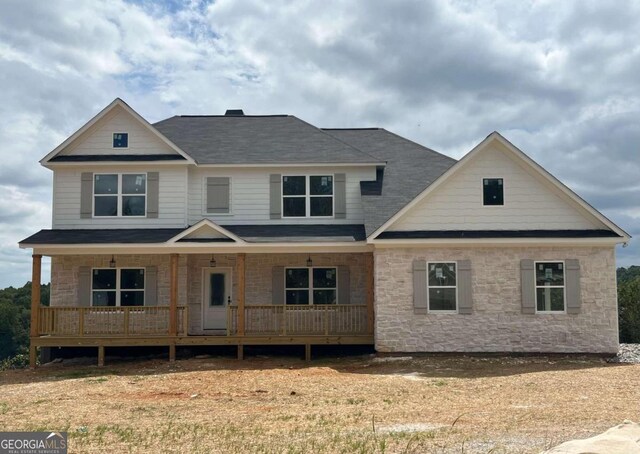 craftsman house with covered porch